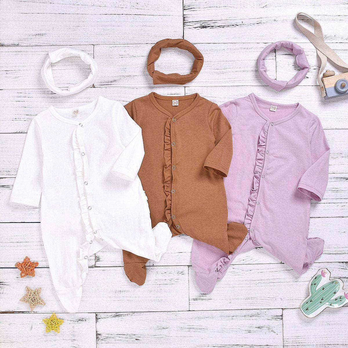2-Piece New Girls Cotton Ruffled Romper-visikids