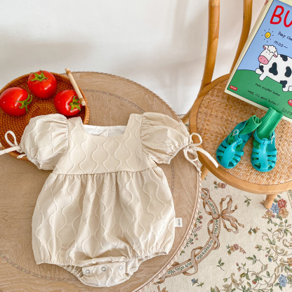 Baby Girl Solid Color Romper