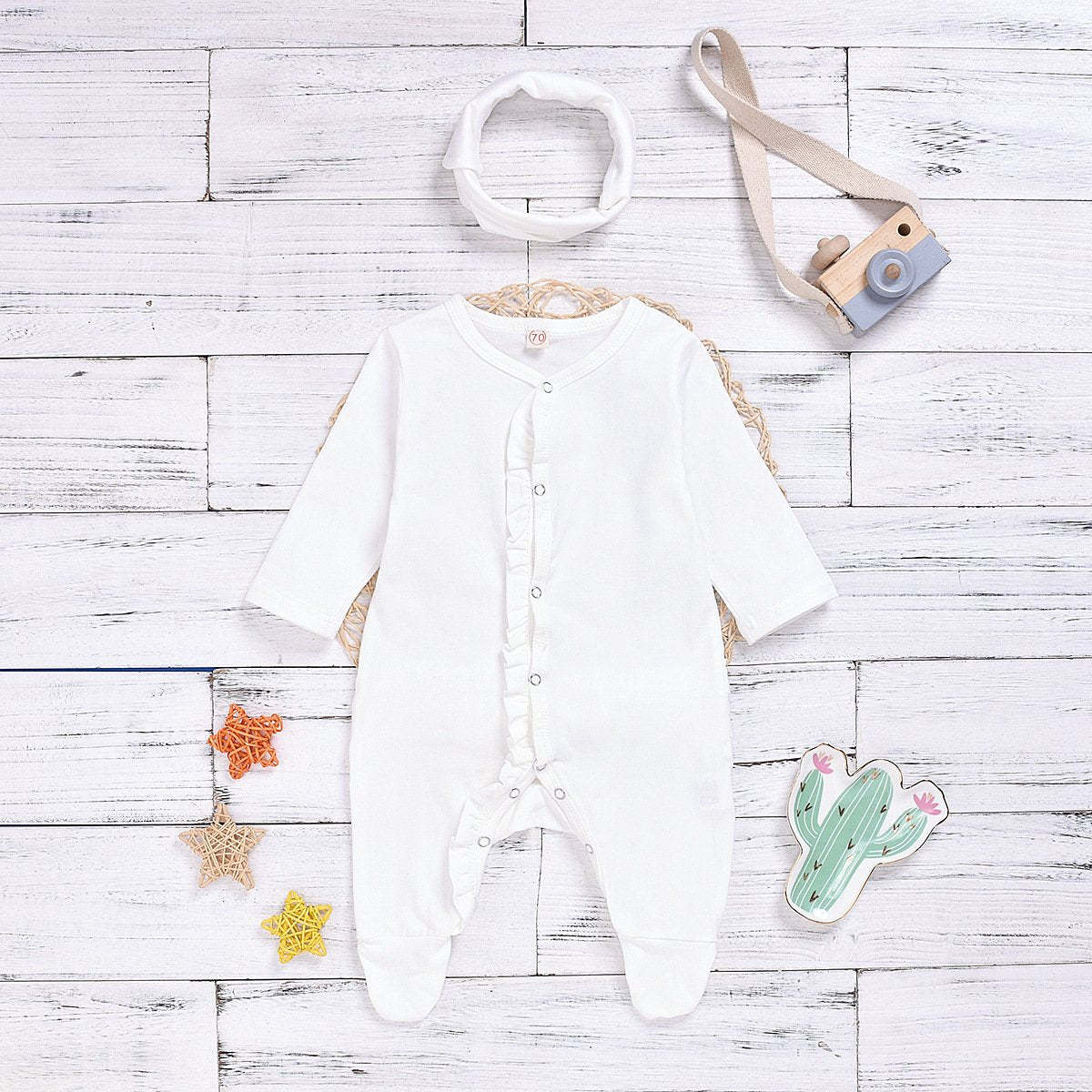 2-Piece New Girls Cotton Ruffled Romper-visikids