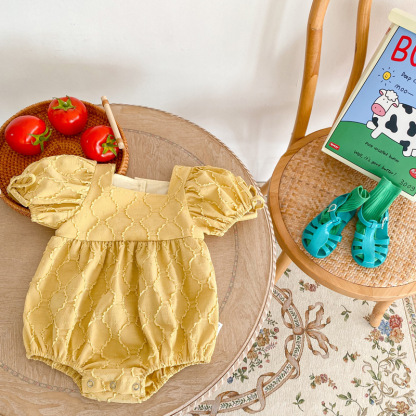 Baby Girl Solid Color Romper