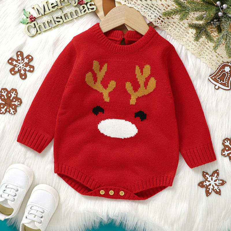 Newborn Elk Knitting Romper