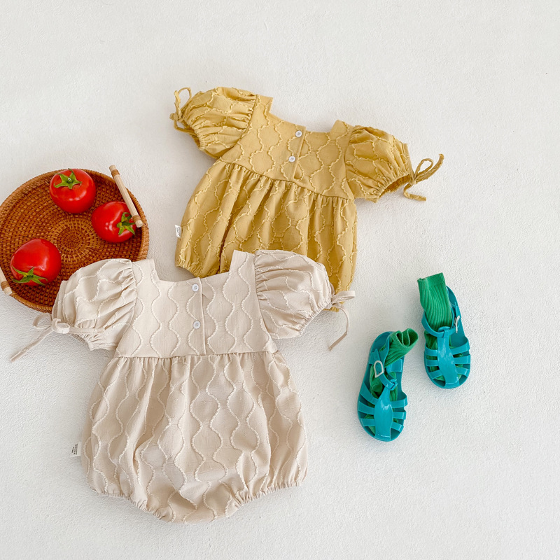 Baby Girl Solid Color Romper