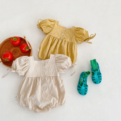 Baby Girl Solid Color Romper