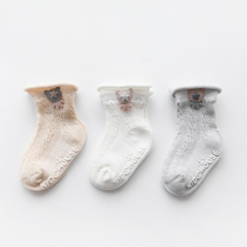 3-Pairs Baby Thin Mesh Anti-slip Socks-visikids