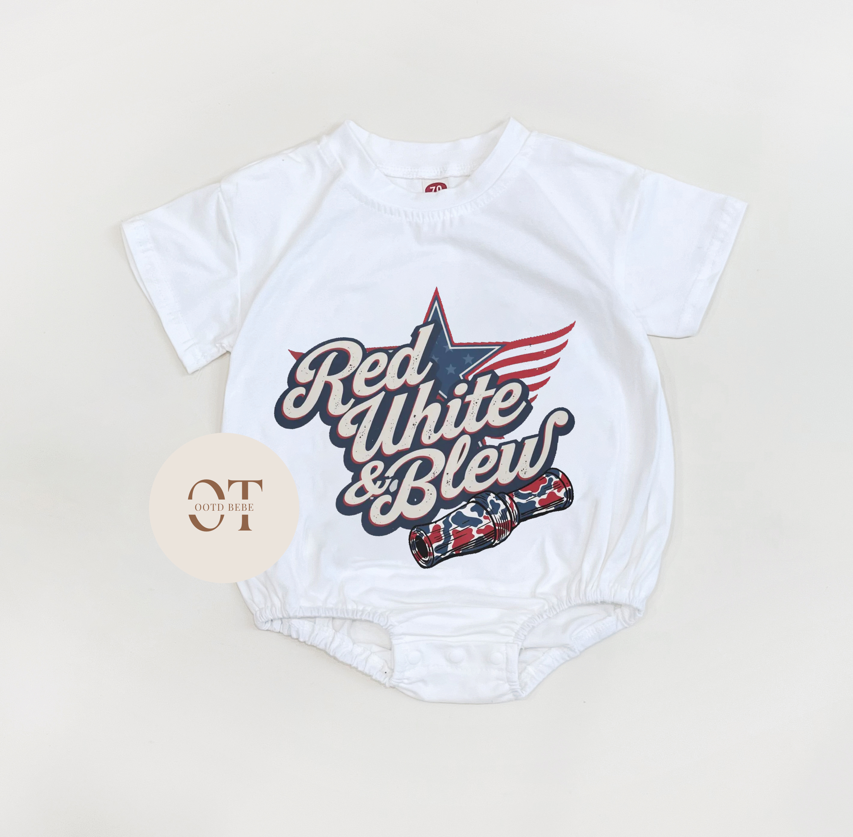 Baby Red White Blew Romper
