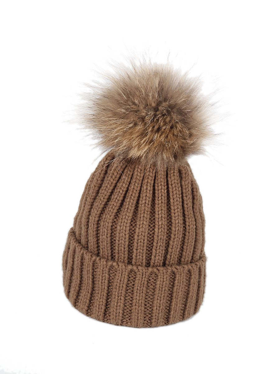 2-Piece Hair Ball Wool Parent-child Cap-visikids
