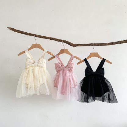 Baby Girl Bowknot Gauze Romper
