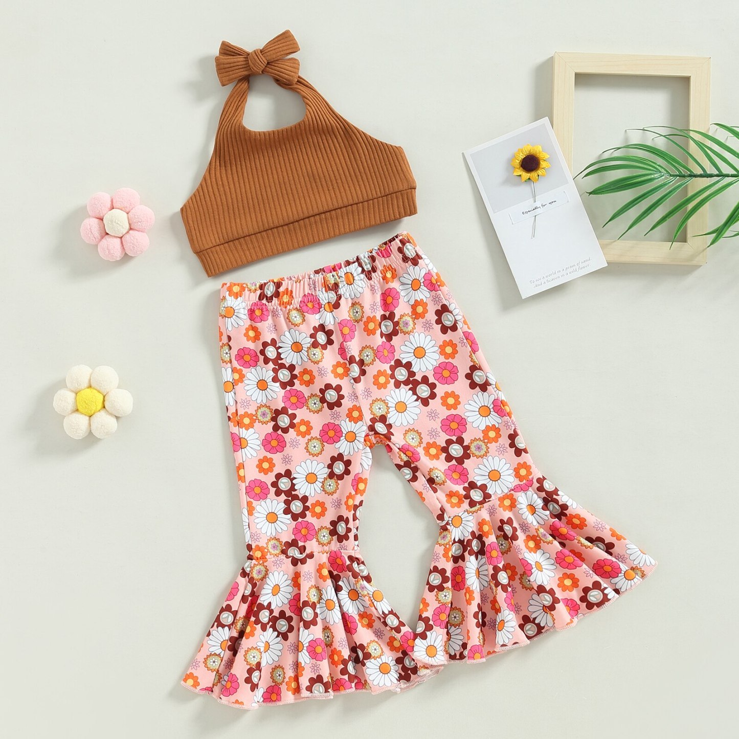 Toddler Girls Lacing Halterneck Vest Set