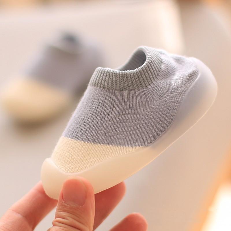 Baby Solid Color Stitching Socks Floor Shoes-visikids
