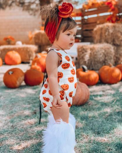 Baby Pumpkin Print Rompers-visikids