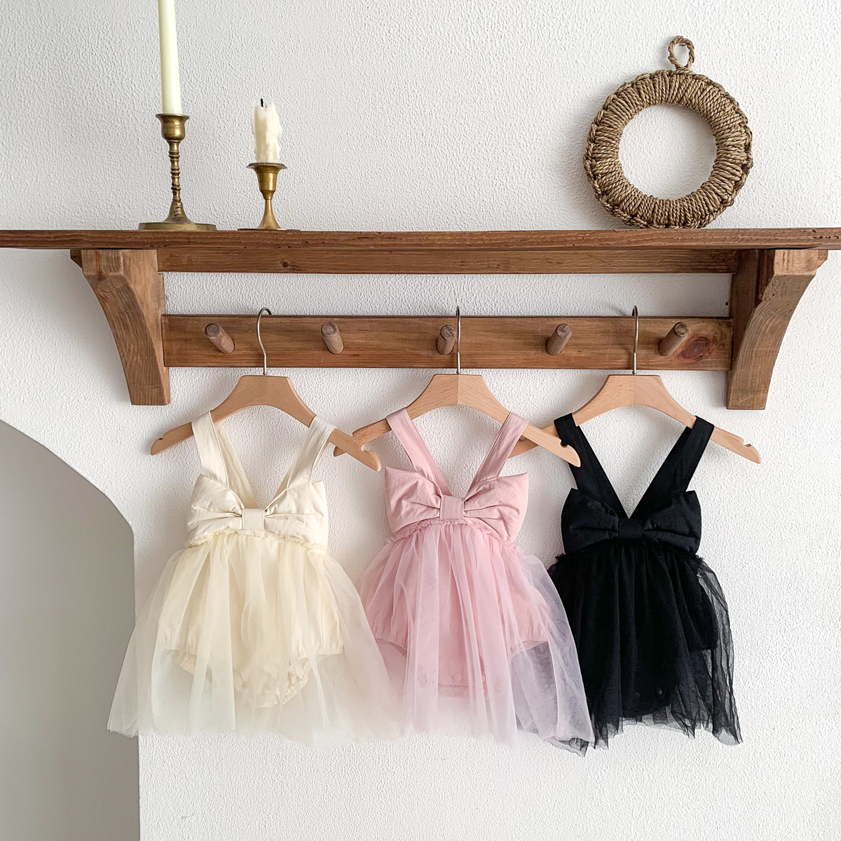 Baby Girl Bowknot Gauze Romper