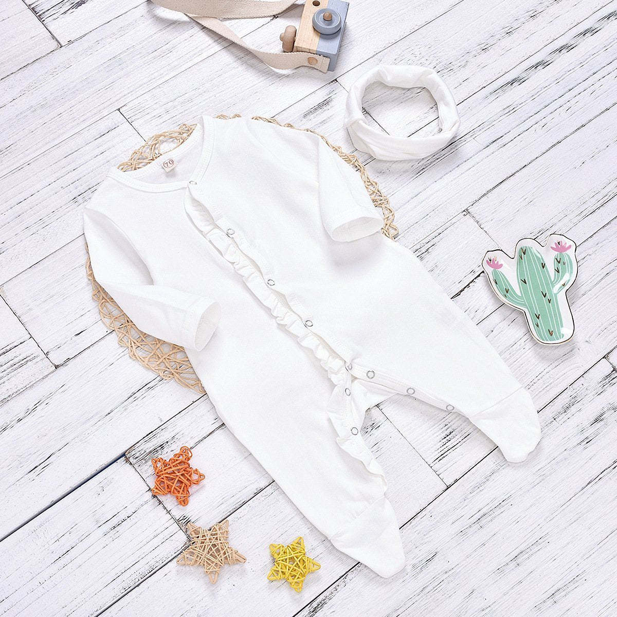 2-Piece New Girls Cotton Ruffled Romper-visikids