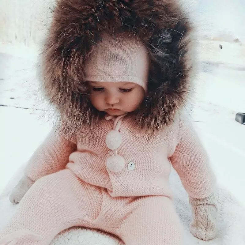 Winter Baby Collar Warm Jumpsuit