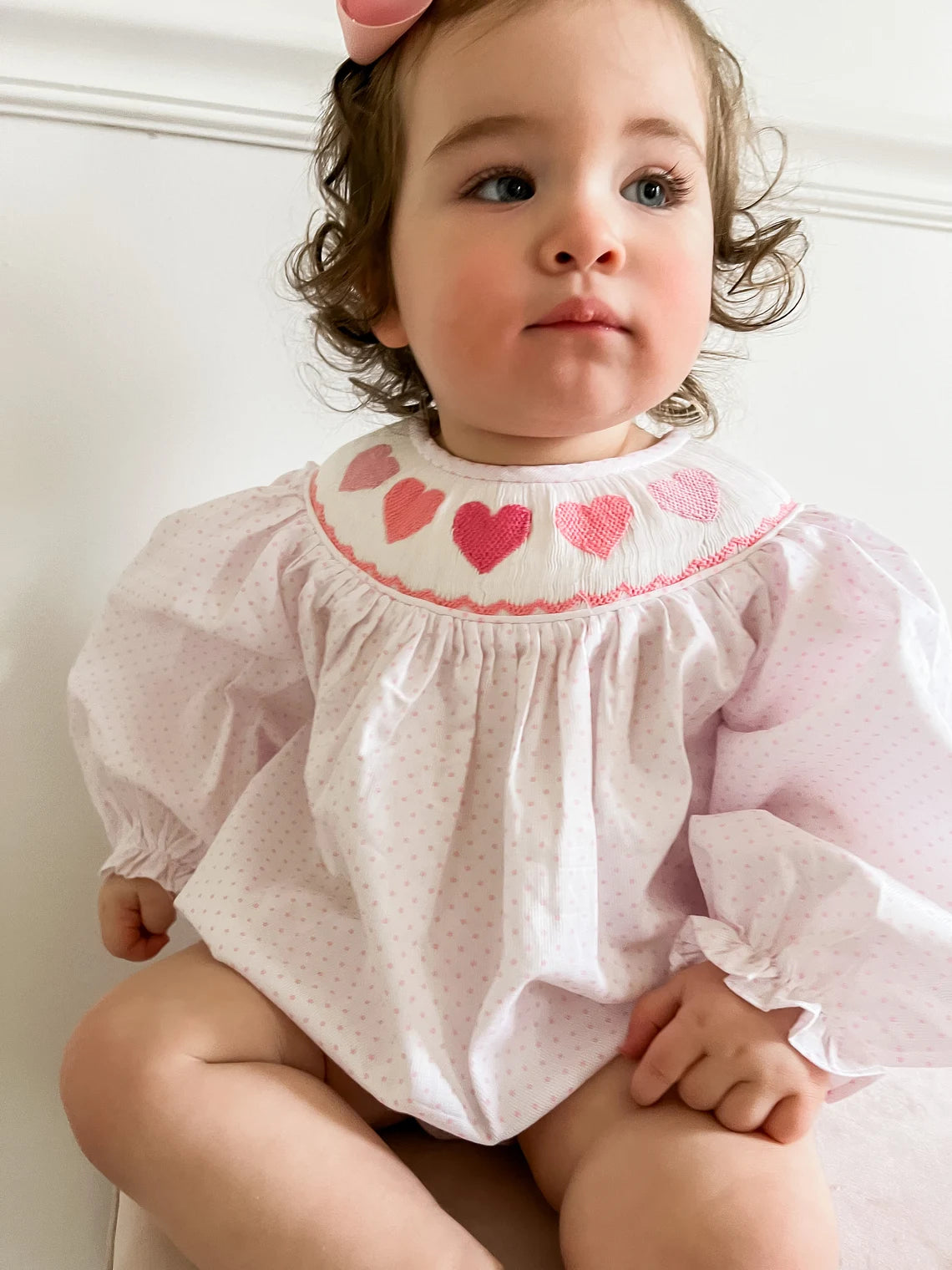Baby Heart Smocked Romper