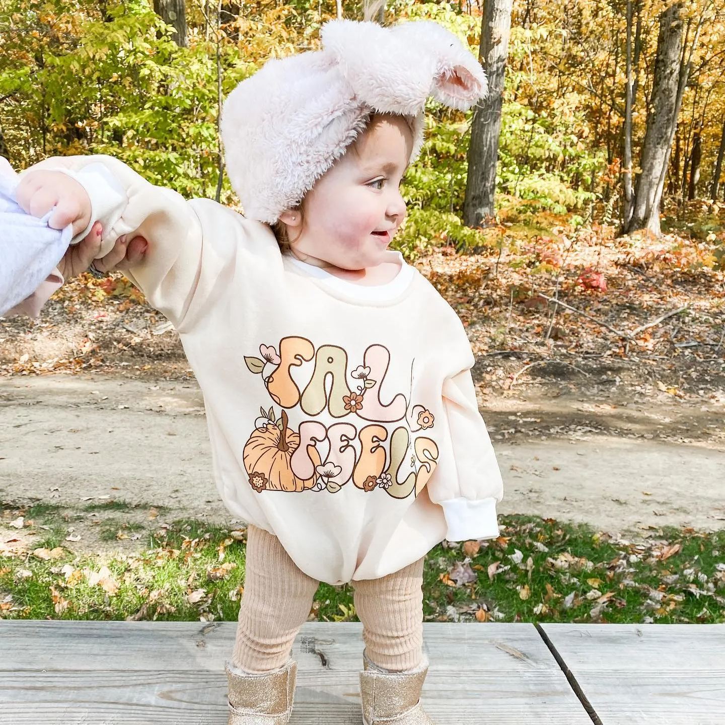 Baby Fall Feels Print Rompers