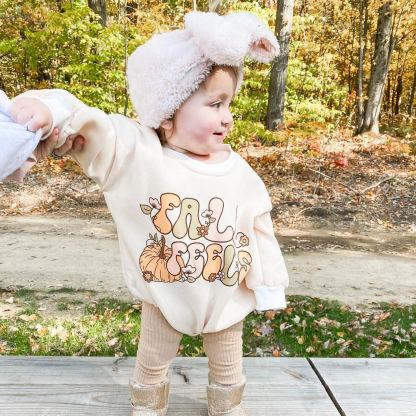 Baby Fall Feels Print Rompers