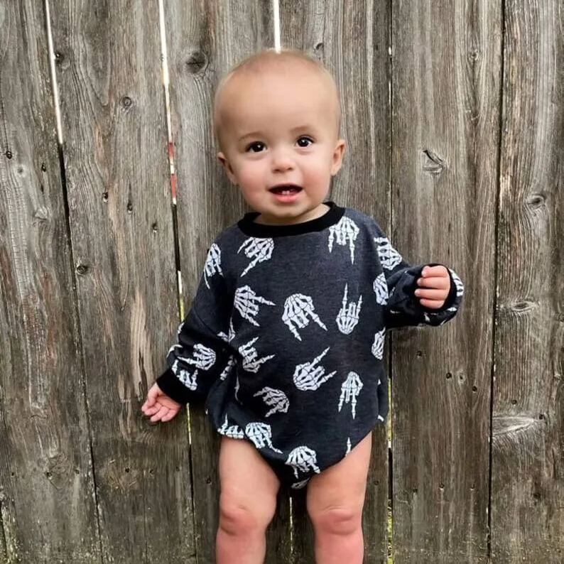 Baby Skeleton Hand Romper