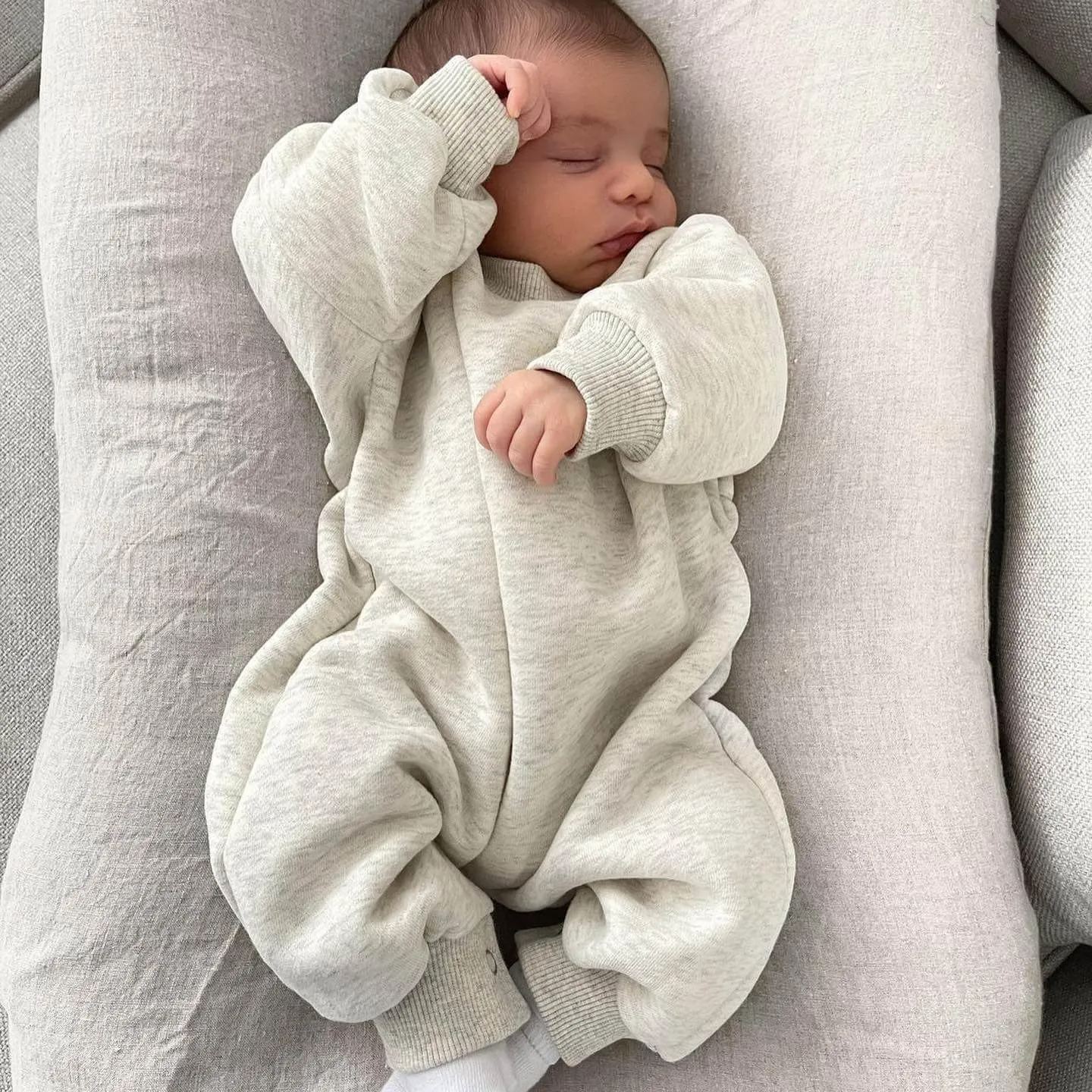 Baby Neutral Solid Jumpsuit-ootdbebe