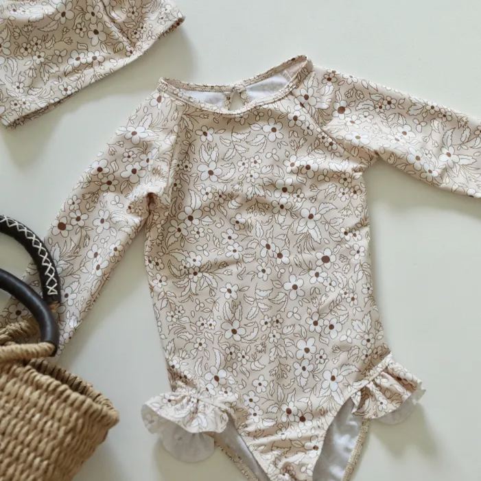 [Copy]Toddler Girl Swimsuit With Cap