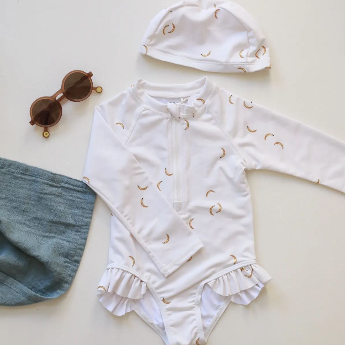 Toddler Girl Swimsuit With Cap