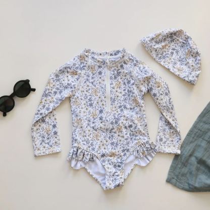 Toddler Girl Swimsuit With Cap