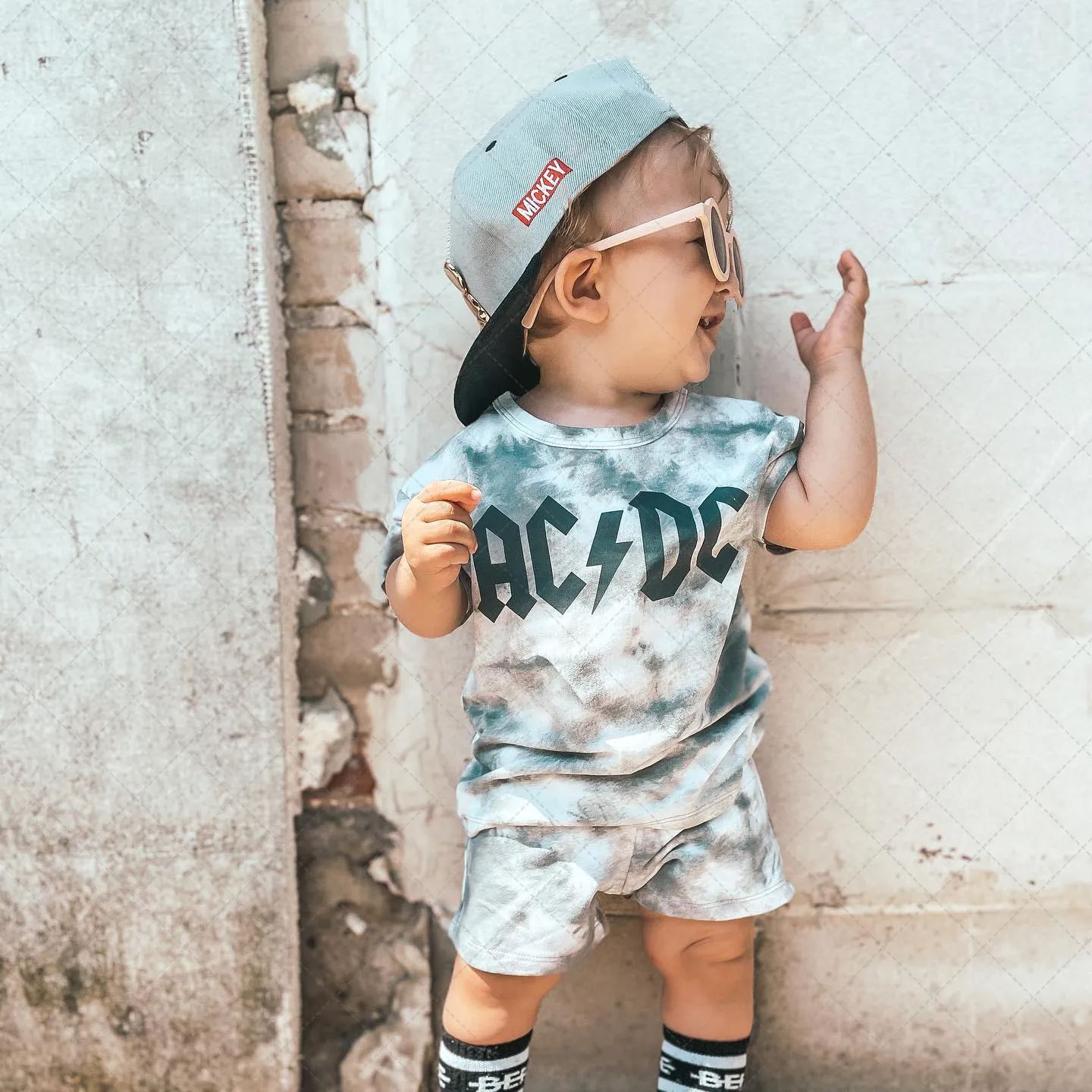 Baby Tie Dye ACDC Set-visikids
