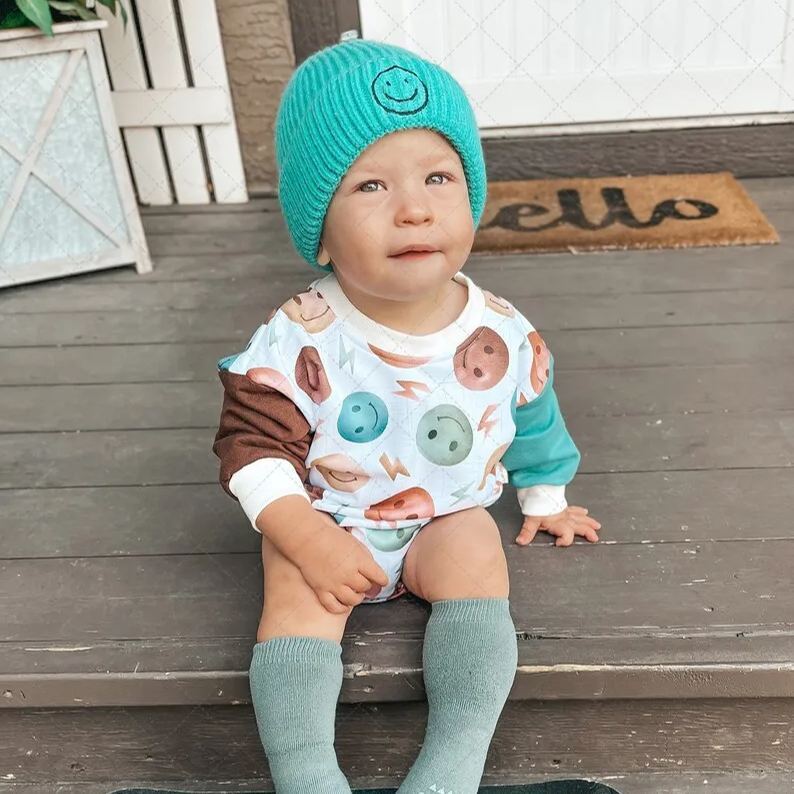 Baby Smiley Color Block Romper