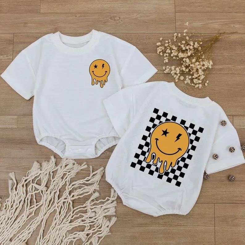 Baby Smiley Checkered Romper-visikids