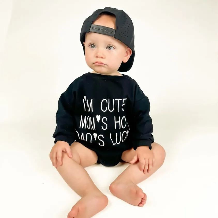 Baby I'm Cute Moms Hot Dads Lucky Romper