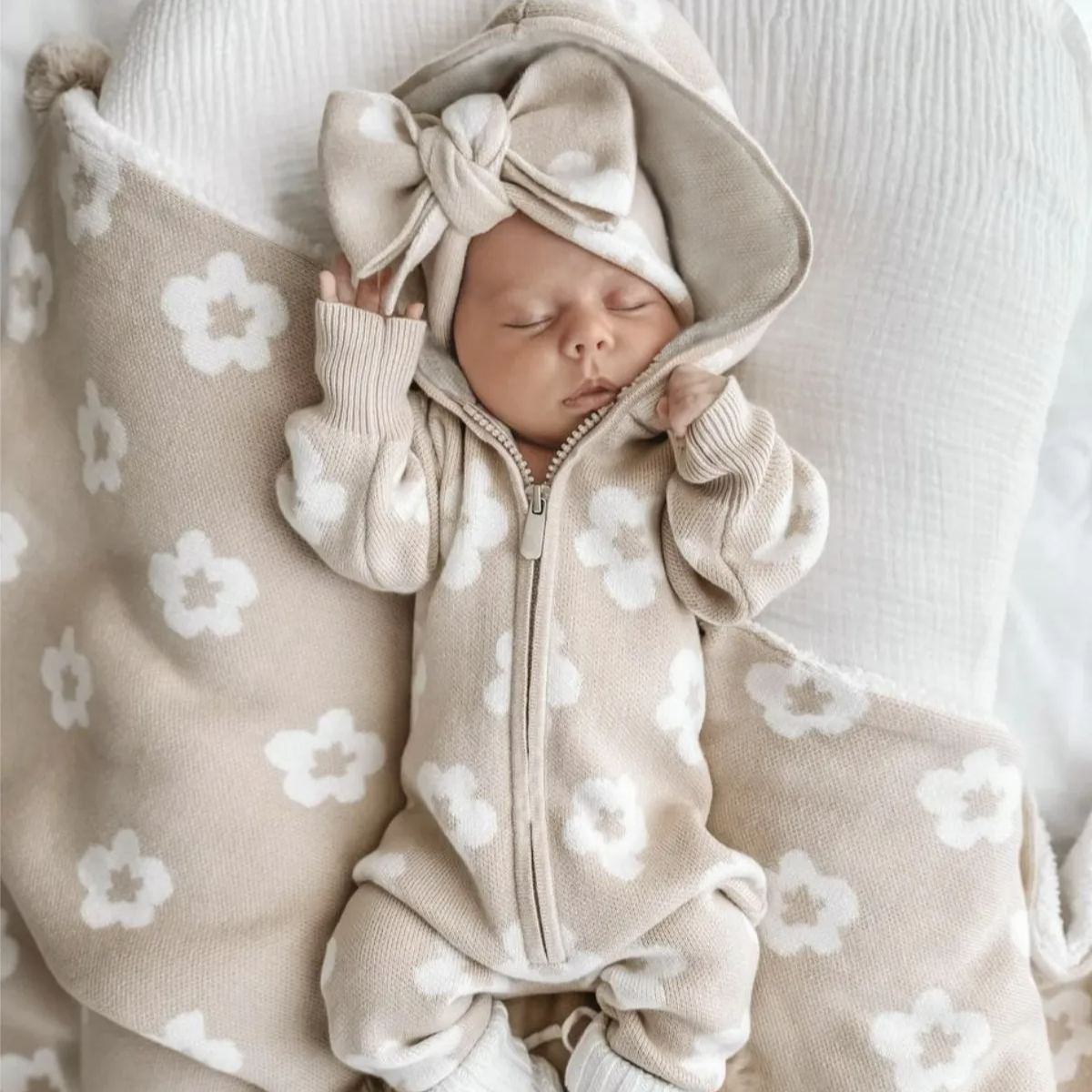 Baby Floral Knitting Jumpsuit