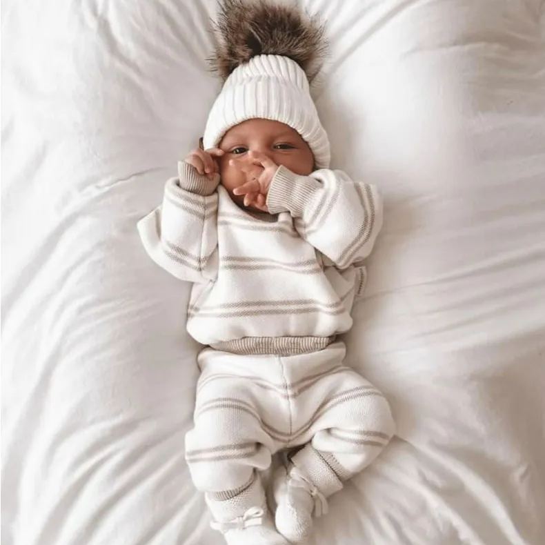 Baby Stripe Knitting Set