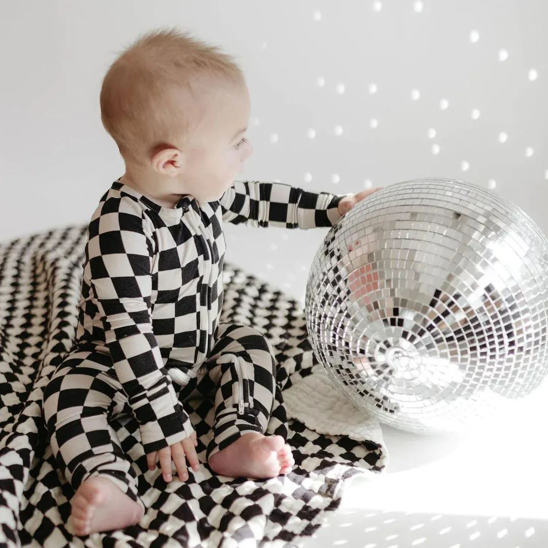 Newborn Bamboo Checkered Jumpsuit