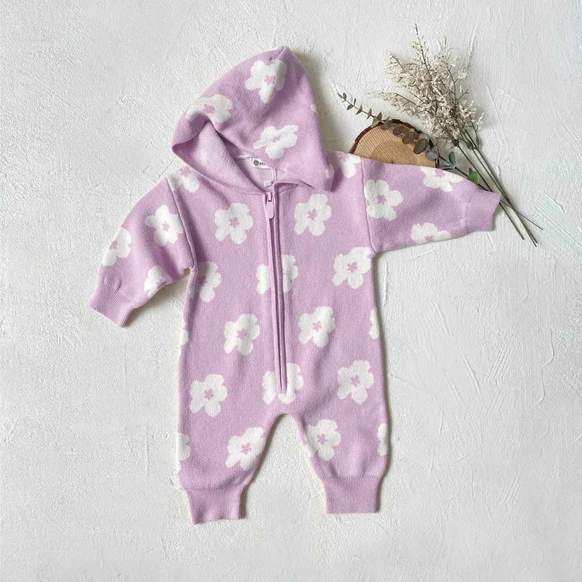 Baby Floral Knitting Jumpsuit