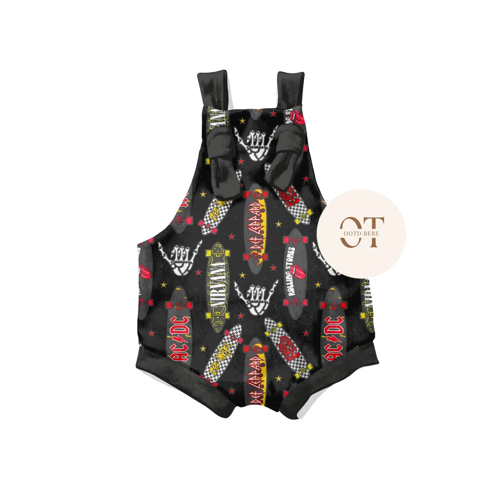 Baby Happy Face Skateboard Romper