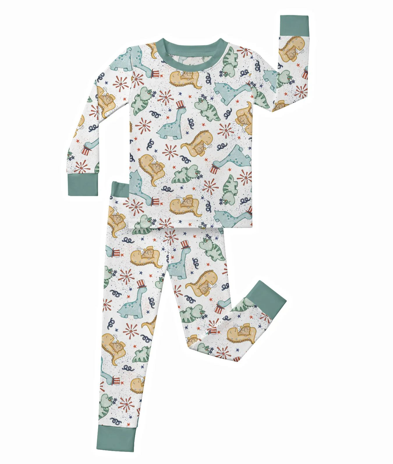 Toddler Dinosaur Independence Day Bamboo Set 