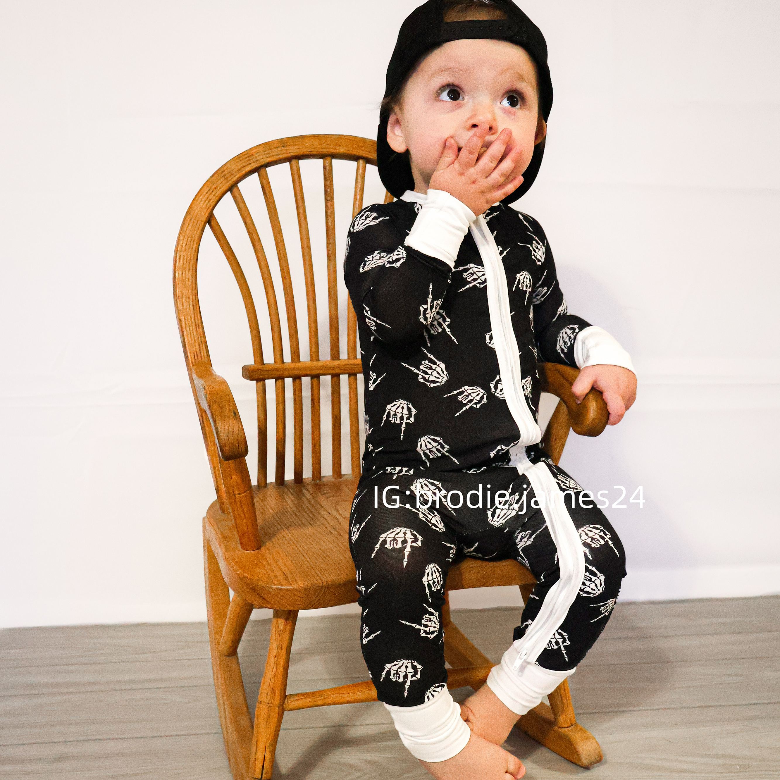 Newborn Skeleton Hand Bamboo Sleeper