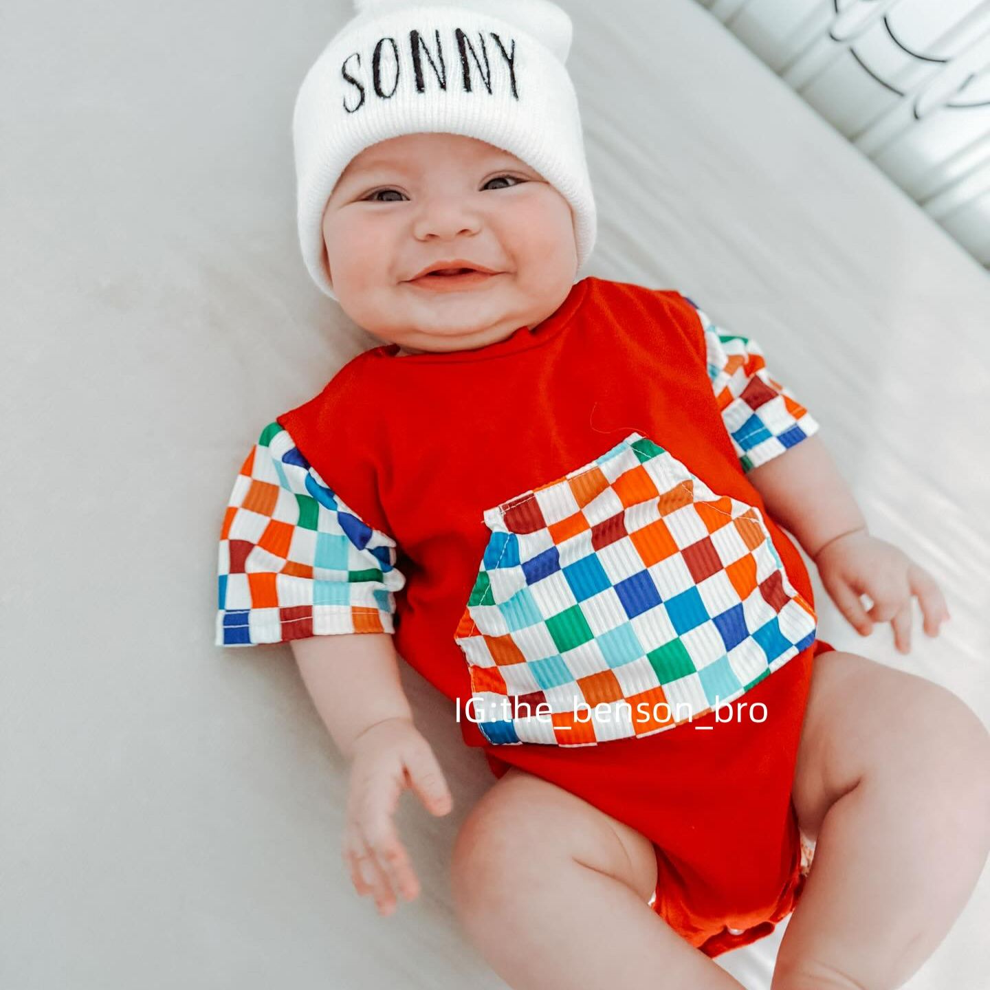 Baby Checkered With Pocket Romper