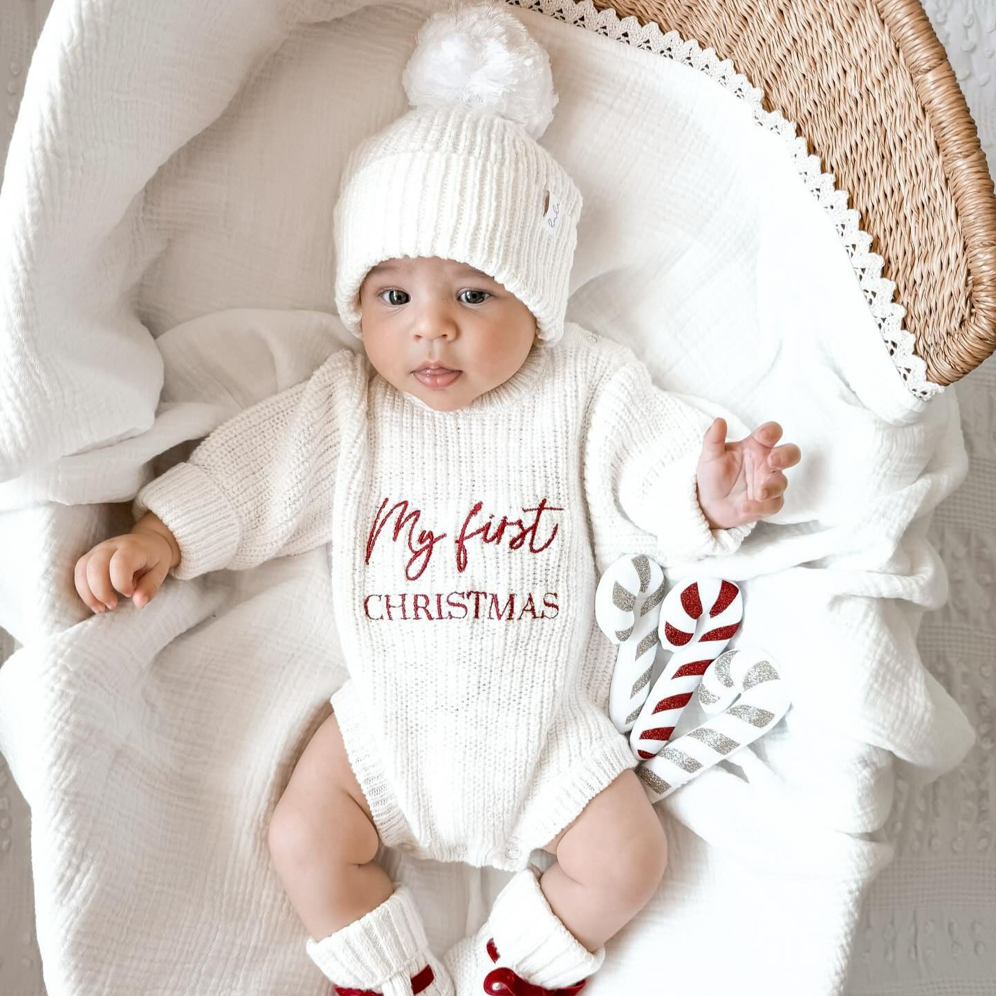 Newborn My First Christmas Sweater Romper
