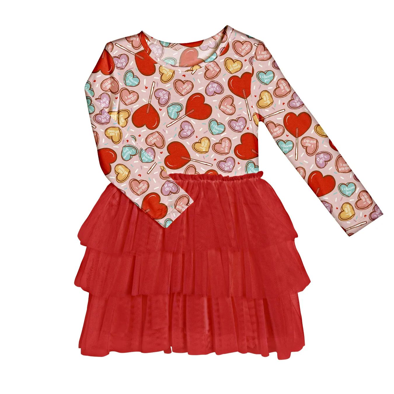 Kid Valentine's Day Bamboo Mesh Dress
