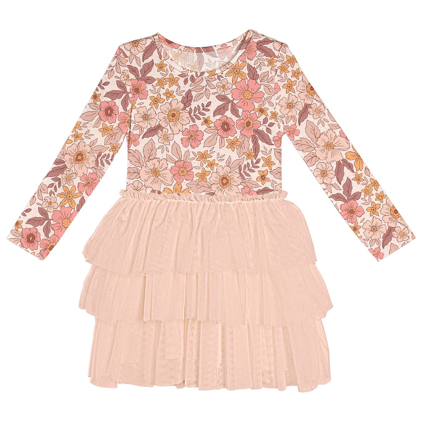 Kid Floral Bamboo Mesh Dress