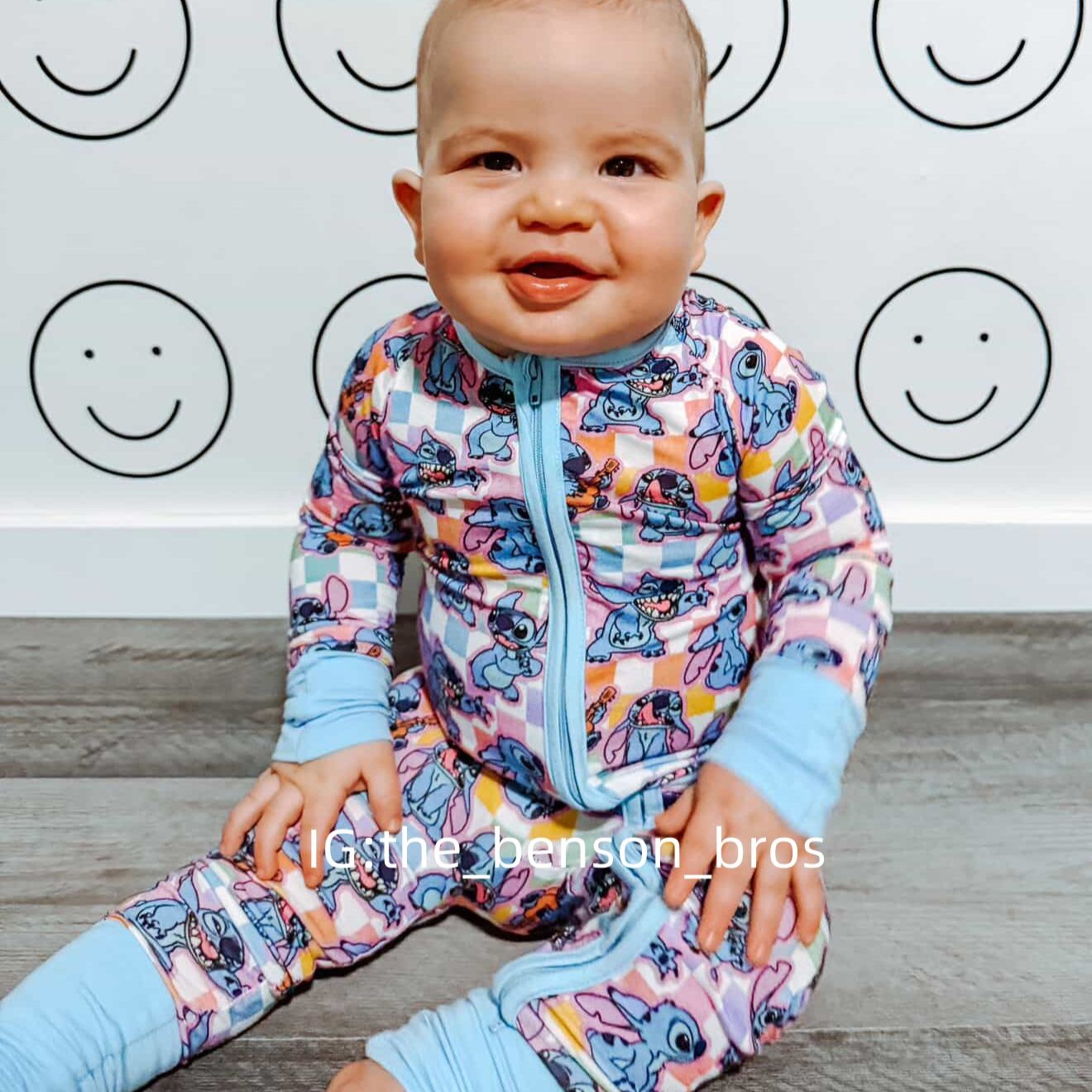 Newborn Stitch Checkered Bamboo Sleeper