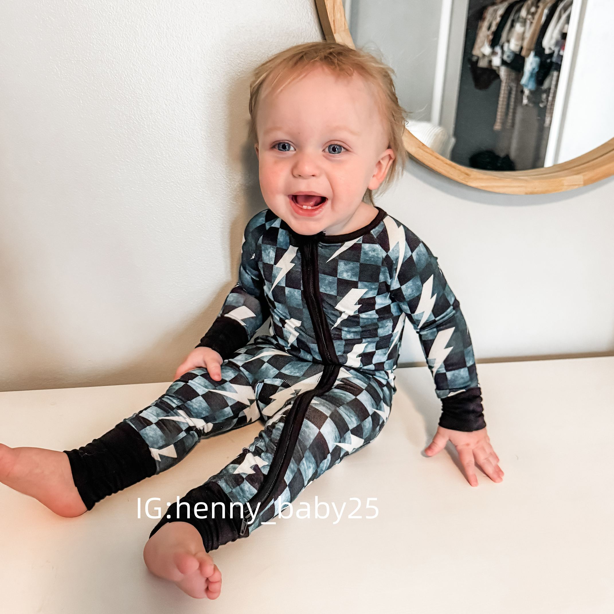 Newborn Lightning Checkered Bamboo Sleeper