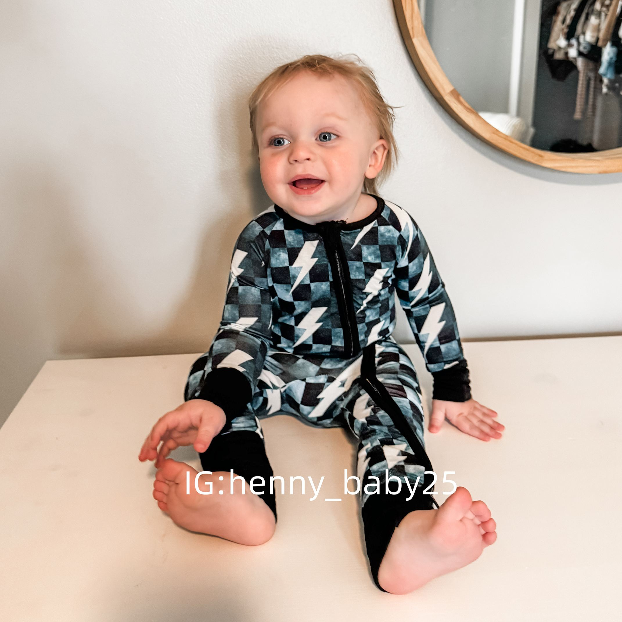 Newborn Lightning Checkered Bamboo Sleeper