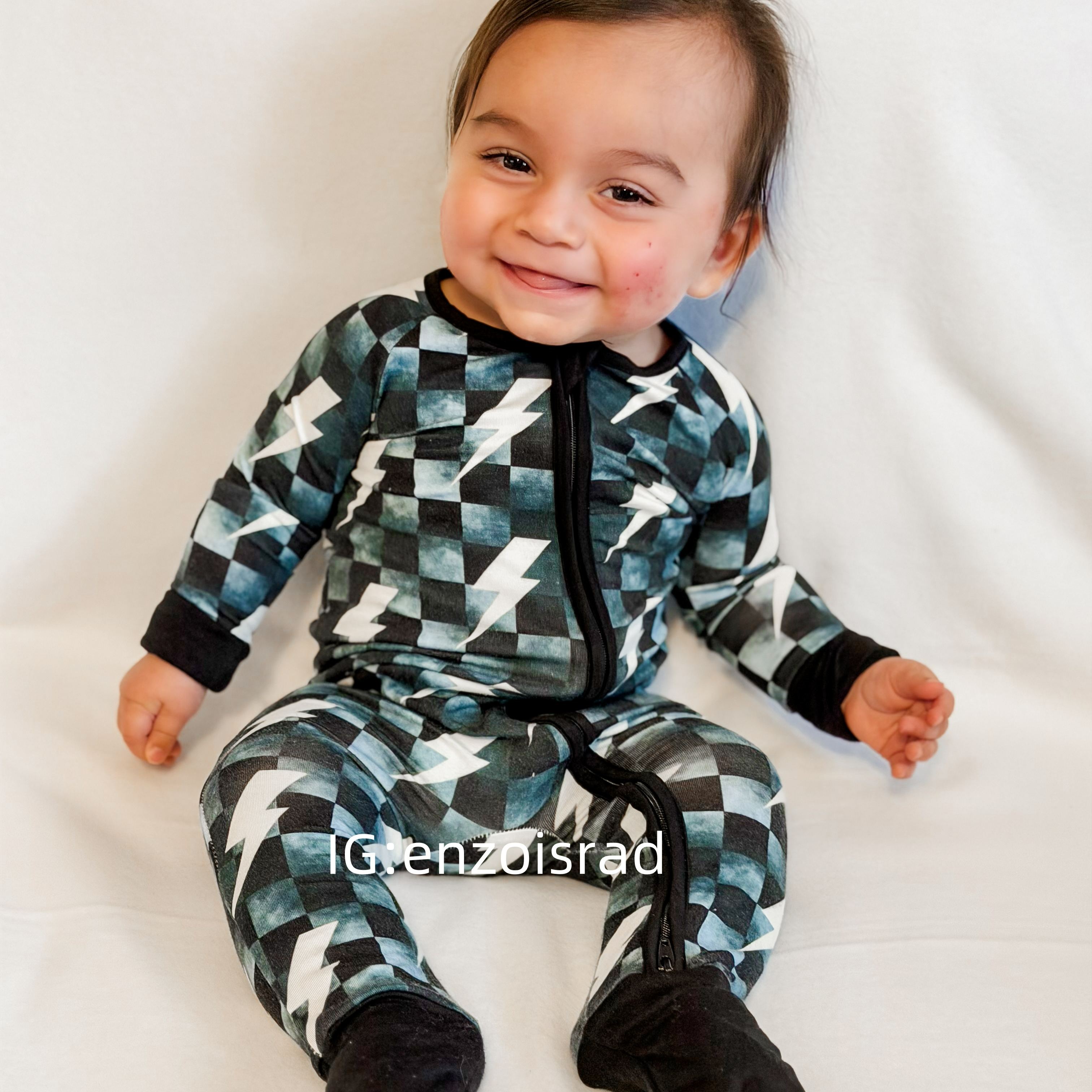 Newborn Lightning Checkered Bamboo Sleeper