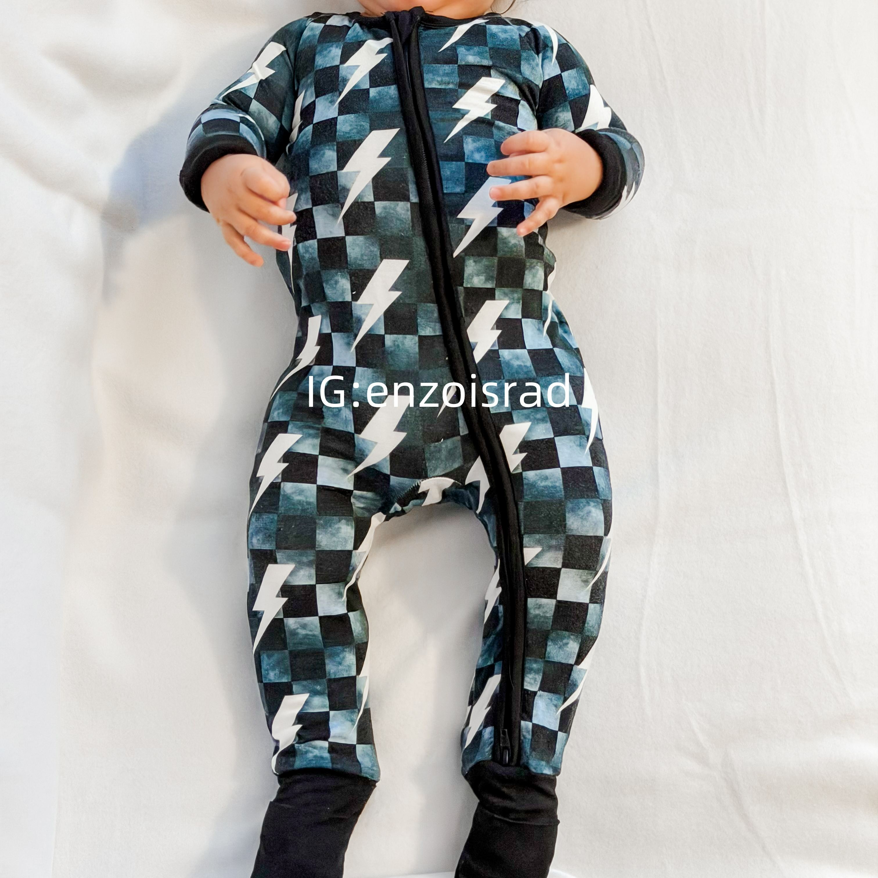Newborn Lightning Checkered Bamboo Sleeper