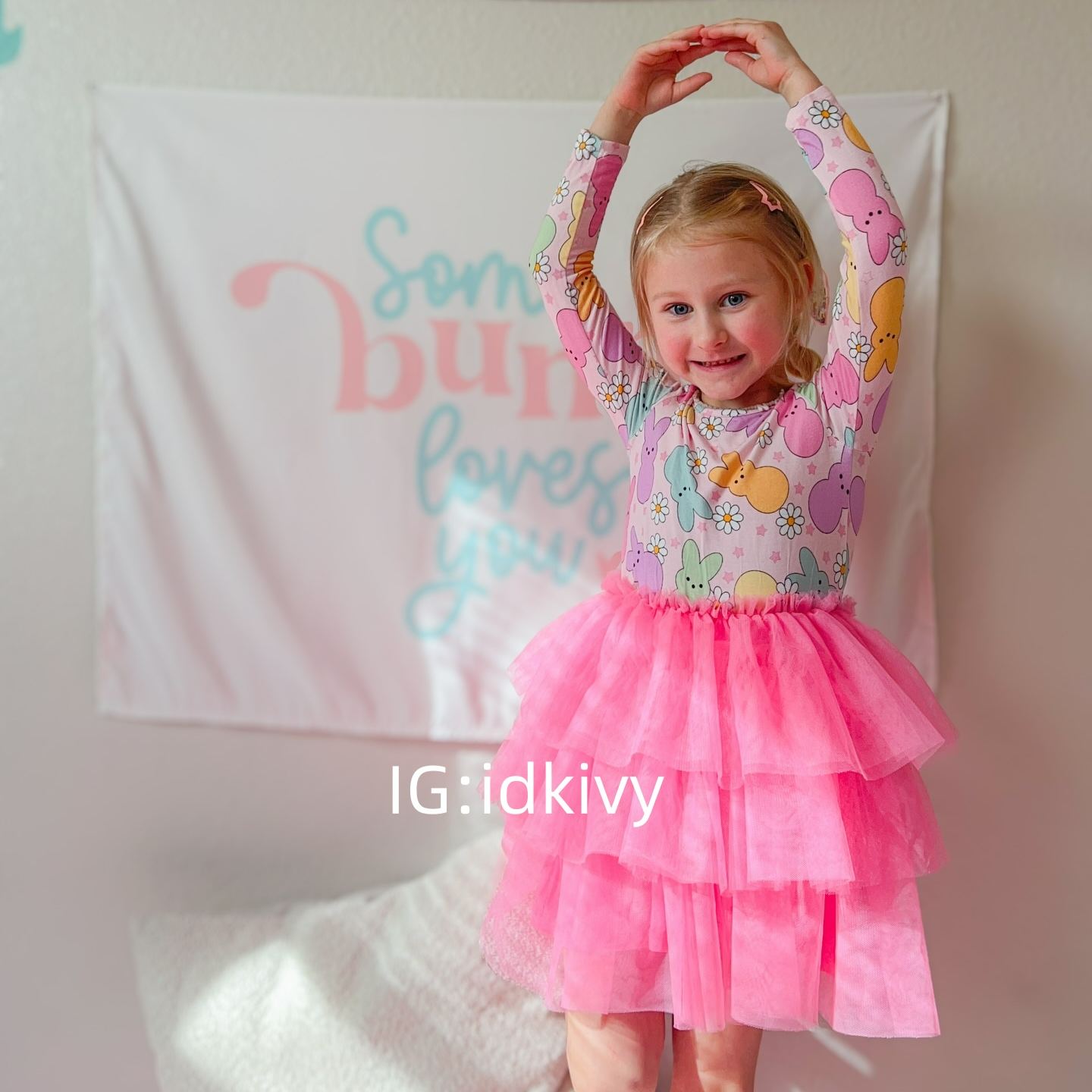 Kid Easter Bunny Bamboo Mesh Dress