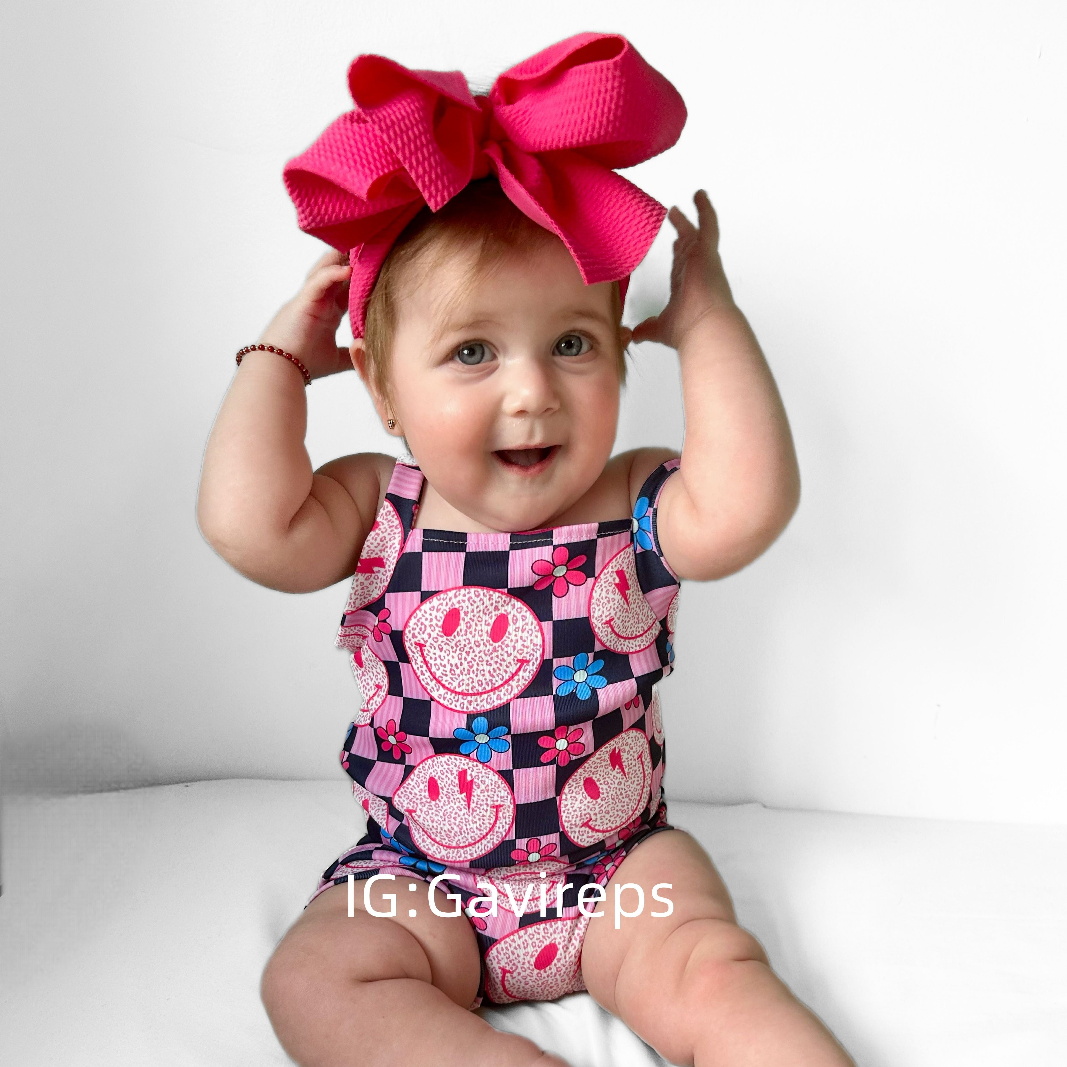 Baby Happy Face Checkered Set