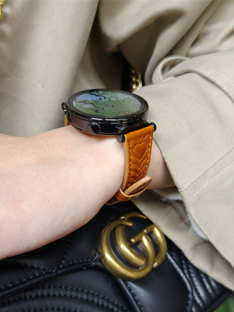 Love Embossing Leather Smart Watch Band