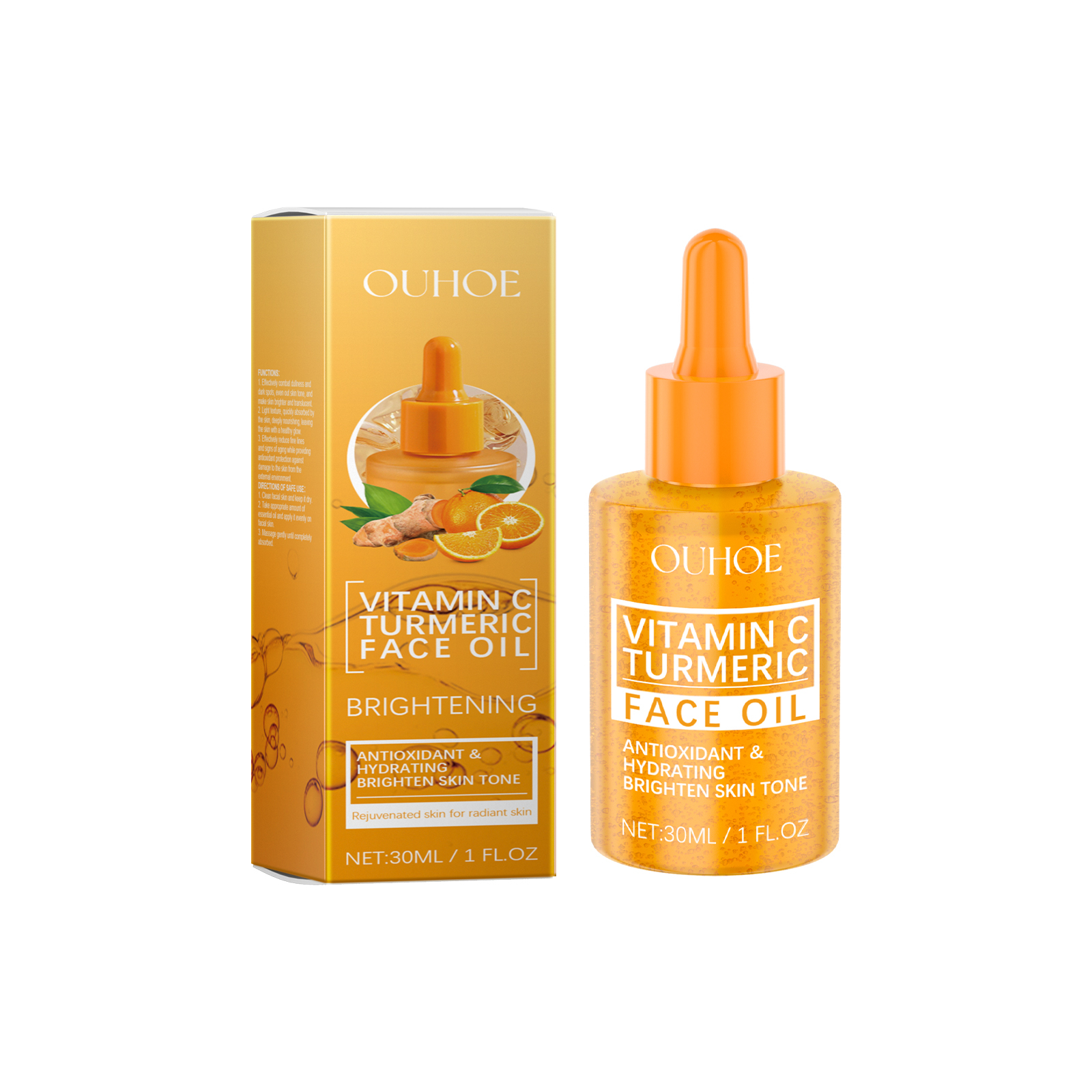Ouhoe Vitamin C & Turmeric Facial Oil – Brighten, Hydrate & Nourish Skin