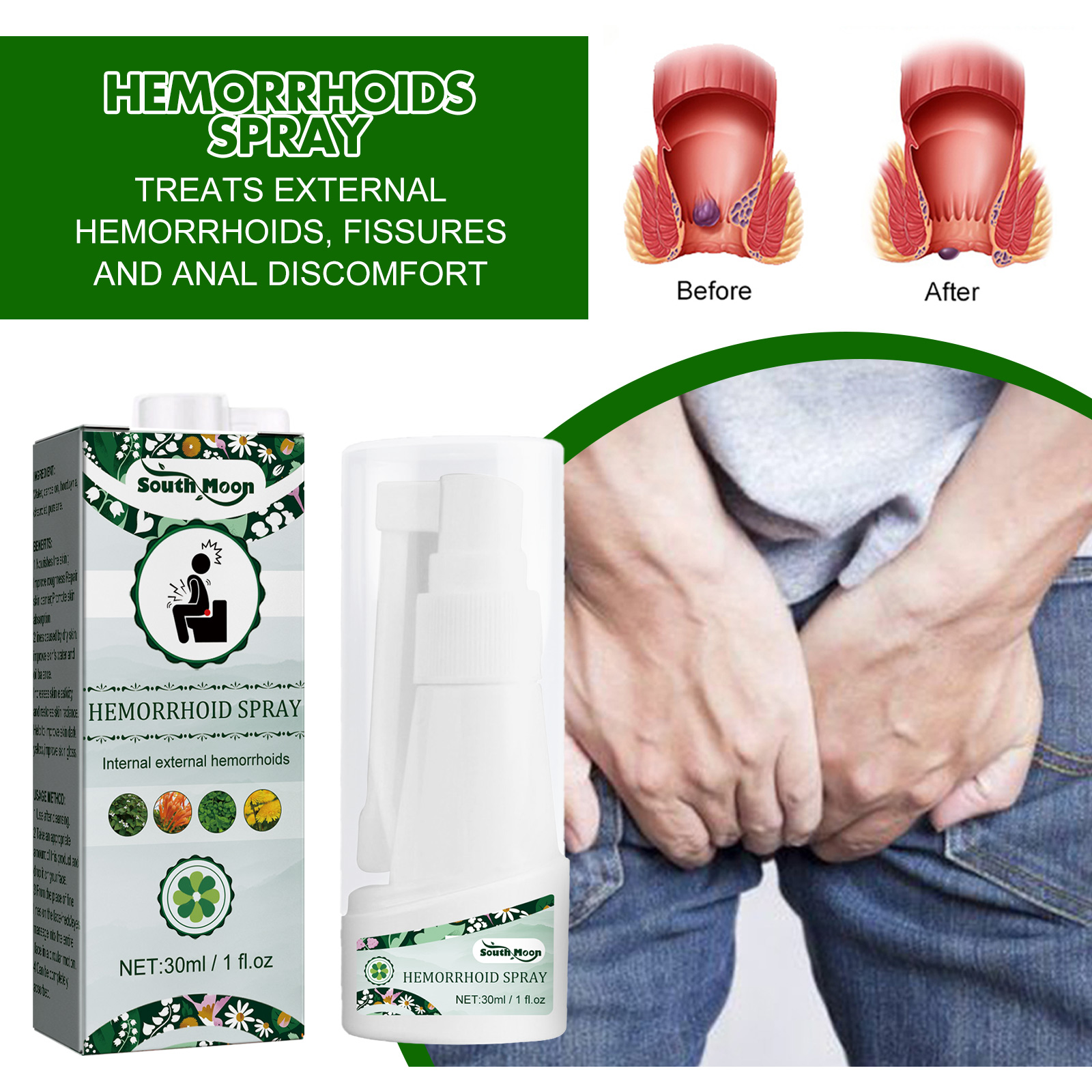Herbal Hemorrhoid Spray – Soothe Pain & Swelling